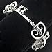 Q&Q Fashion Retro Silver Plated Victorian Vintage Skeleton Key Heart Cross Bridal Steampunk Cuff Bracelet Bangle