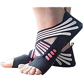 ABIRAM Yoga Socks Toeless Non-Slip Grips & Straps, for Pilates, Barre, Ballet, Bikram, Workout for Women