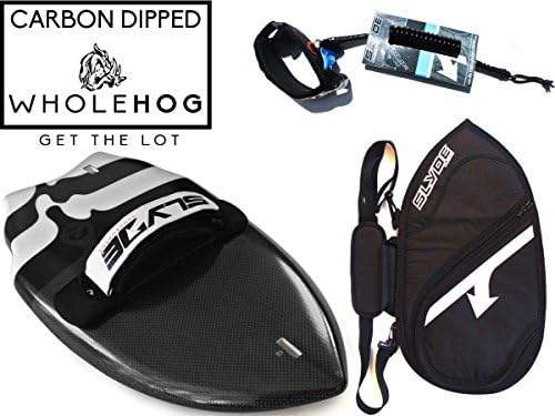 Slyde Handboards / Handplane For Body Surfing Package Deal By Bicep Leash, Board Bag, GoPro Attachment, Leash Plug and ADJUSTABLE Handstrap