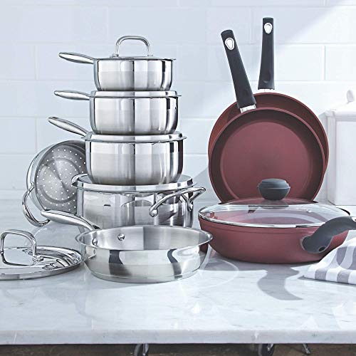 Paderno 11Piece StainlessSteel Cookware Set Kitchen Pots and Pans