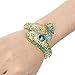EVER FAITH Women's Austrian Crystal Enamel Adorable Animal Peacock Bangle Bracelet Multicolor Gold-Tone