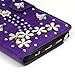 Note 5 Case,Samsung Galaxy Note 5 Case - Mavis's Diary 3D Handmade Wallet Bling Rhinestone Butterfly Lingers Over Flowers Diamonds Purple PU Leather Magnetic Clasp Credit Card Holders Flip Cover