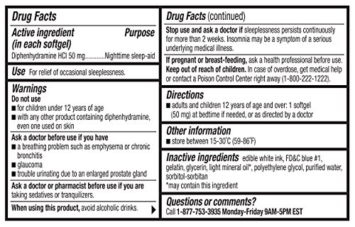 Wellness Basics Maximum Strength Sleep-Aid Diphenhydramine Softgel Twin Pack, 192 Count