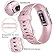 Vancle Silicone Bands Compatible with Fitbit Charge 3 Bands for Women Men, Rose Gold Silver Sport Wristbands for Fitbit Charge 3/Fitbit Charge 3 SE (Rose Gold, Small)