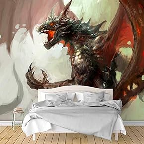 Wall Murals for Bedroom Dark Evil Dragon Removable Wallpaper Peel and Stick Wall Stickers - 66x96 inches