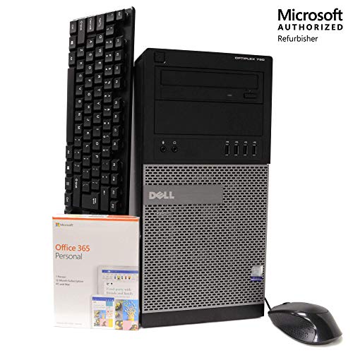 Dell OptiPlex 790 Tower Computer PC, Intel Quad Core i5 3.2GHz, 16GB RAM, 1TB HDD, Microsoft Windows 10 Professional, Microsoft Office 365 Personal, DVD, Keyboard, Mouse, WiFi (Renewed)