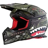 O'Neal Unisex-Adult Off-Road Style 5 SRS Warhawk Helmet BLK/GRN M (Black/Green, med)
