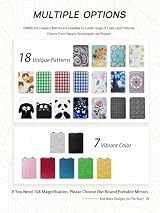 OMIRO Compact Mirror Glitter PU Red 1X 3X Magnification Ultra Portable Purse view 10