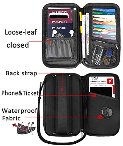 RFID Passport Holder Travel Wallet Neck Pouch for Men and Women