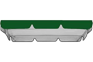 PLUSLEYSC Patio/Outdoor Swing Canopy Replacement, Outdoor Swing 2 Seater Canopy Replac, 420D All Weather Protection Deluxe Waterproof UV Green(Beige,65"x45")