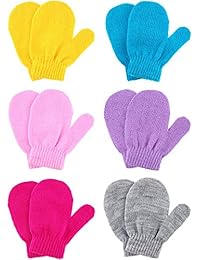 Boao Stretch Mittens Winter Warm Knitted Gloves for Halloween Party Kids Toddler Supplies (Color 22, 6 Pairs)