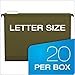 Pendaflex SureHook Extra Capacity Reinforced Hanging Folders, Letter Size, Standard Green, 20 per Box (6152X2)