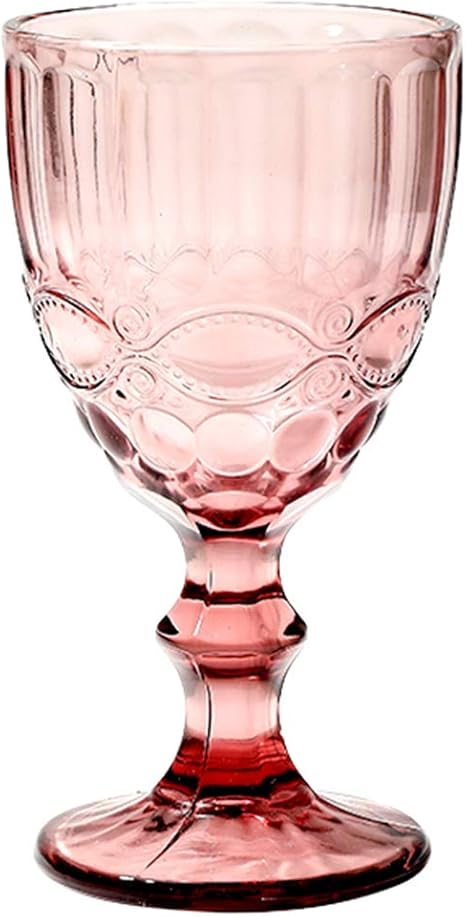 Amazon 2個 カラーエンボス赤ワイングラス ゴブレット家庭水ジュースカップ 飲料ガラス 赤 ワイングラス オンライン通販