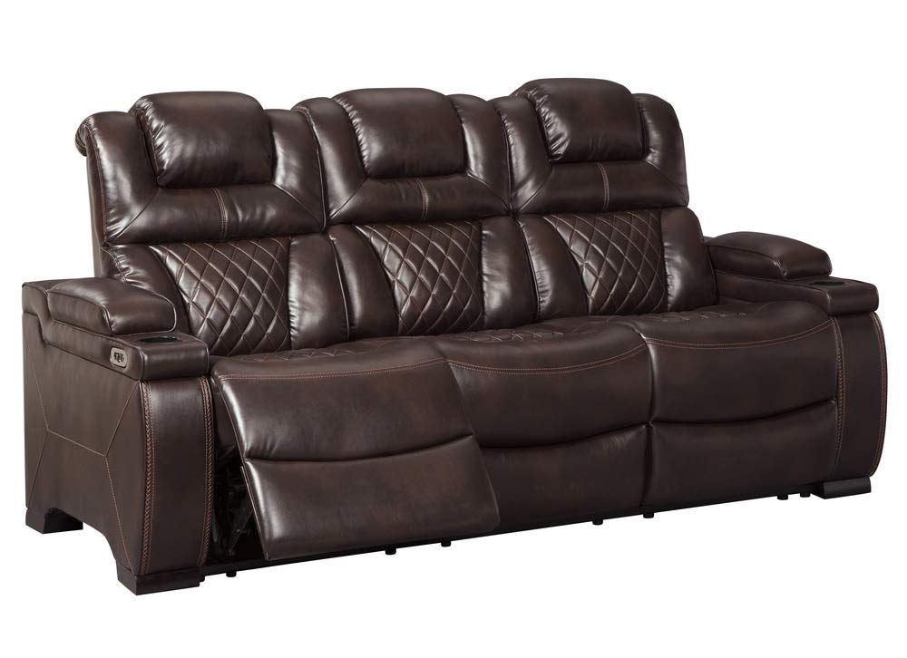 Signature Design by Ashley Warnerton Faux Leather Power Reclining Sofa ...