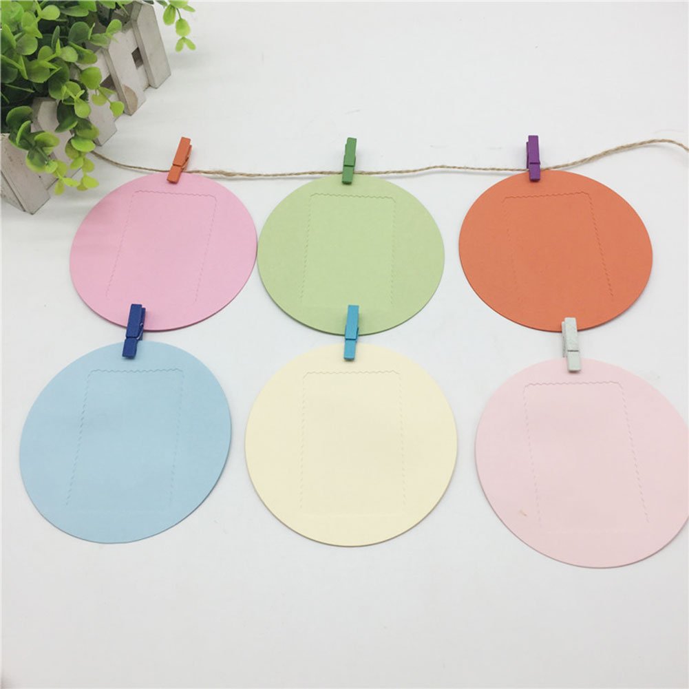 Instax Photo Frame, 2x3” Decor Hang Paper Photo Frame for Fujifilm Instax mini 8,7S,25,50S,90 Instant Camera Films, Polaroid Photo Frame (Creative Circle,6 Pcs)