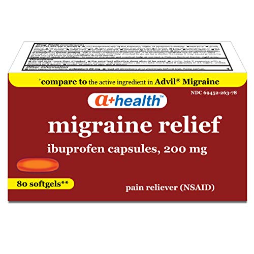 A+ Health Ibuprofen Migraine 200 Mg Softgels, Pain Reliever (NSAID