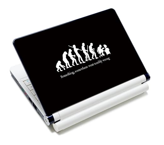 Luxburg® Design Aufkleber Schutzfolie Skin Sticker für Notebook Laptop 10 / 12 / 13 / 14 / 15 Zoll, Motiv: Nerd Evolution