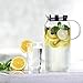 Ecooe 1.5 Litre Glass Carafe with Stainless Steel Lid, Borosilicate Glass Jug for Hot/Cold Water, DIY Drinks, Juice, Milk, Tea, Coffee
