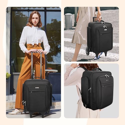 Relavel Professional Makeup Case with Wheels, black 3, Wheeled suitcase