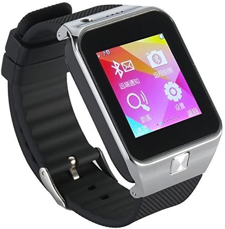New GV09 Smart Watch Phone Touch Screen Bluetooth Anti-lost SMS Sync Pedometer Sleep Monitoring Stopwatch Photograhph Sports Wristwatch for Android Smart Phone (Silver)