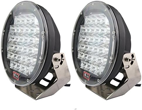 QDY 2X9 Inch 96w 12V Driving Lamps CREE LEDs Round Black Headlight Spot Led Work Light Bar IP67 Waterproof with Mounting Brackets for Jeep, Car, Truck, ATV, SUV, Boat