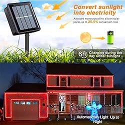 YEGUO Red Solar Christmas Lights, 2 Packs Each 33ft