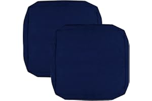 FLYMEI Patio Cushion Covers 24x24x4 Waterproof Outdoor Cushion Cover Replacement 2Packs Outdoor Seat Cushion Slipcover for Rattan Chair Sofa, Navy Blue