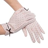Kenmont Summer Women Dots Sun Uv Protection Outdoor 100% Cotton Driving Gloves
