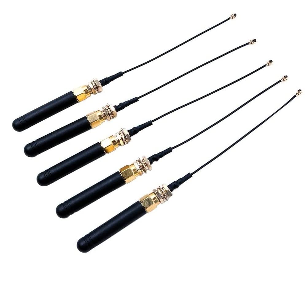 Fasizi 5pcs U.FL IPX to SMA Connector Antenna 868-915MHz for Lora Board Lora32u4 II Wifi Lora32