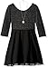 Amy Byer Girls' Big Lurex Knit Bow Back Dress with Chiffon Skirt
