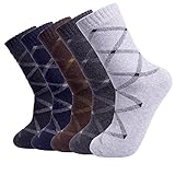 Pack of 5 Mens Thick Warm Casual Wool Crew Winter Socks Mixed Colors