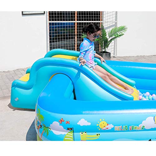BGSFF Oberirdischer Pool Aufblasbarer Pool mit Rutsche und Schießrahmen für Kinder Erwachsene Großer Garten Kostenlose… – Bild 4