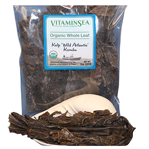 VitaminSea Organic Kombu Sugar Kelp - Whole Leaf 8 oz Saccharina Maine Coast Seaweed - USDA & Vegan Certified - Kosher - Great For Keto or Paleo Diets - Raw Wild Atlantic Ocean Sea Vegetables (KW8)