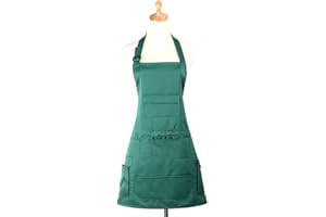 boshiho Painting Aprons Barber Apron with Pockets for Women/Men/Unisex, Utility or Work Apron (Green)