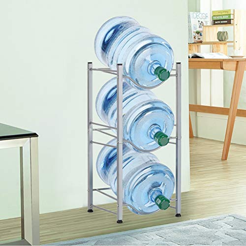 Homefami 3-Tier Water Cooler Jug Rack Water Bottle Storage Rack Detachable Heavy Rack Durable Steady Water Jug Holder 13.4 x 13.4 x 29.5 in