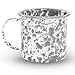 Crow Canyon Home Enamelware Mug, 12 Ounce, Grey/White Splatter (Single)