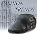 YOYEAH Individual Ivy Newsboy Cap Genuine Leather Bandage Perforation Flat Cap Men Black-1