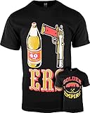 Mens T Shirt 40oz 9MM Gold Gun Mens T Shirt San Francisco Pistol Golden Empire