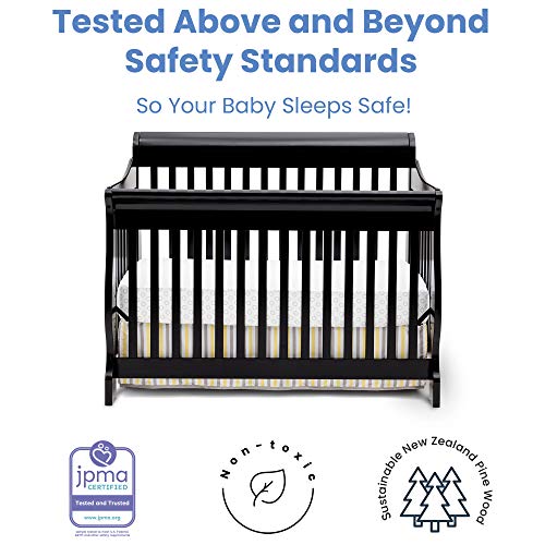 Delta Children Canton 4in1 Convertible Crib Easy to Assemble, Black