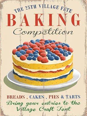 ART/ARTWORK - Licensed Collectibles, Vintage, Antique And Original Designs - FOOD &amp; BEVERAGE - BAKERY - COOKIES - CAKES [354210075] - "Baking Competitio Artwork/Sign Is Paint On Metal [MSOMS]