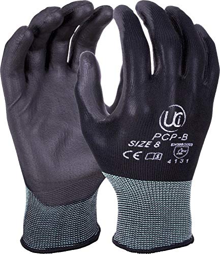 PCP-B PU Coated Work Gloves X 10 Pairs Of Your Chosen Size (UK Size 7 Small X 10 Pairs)