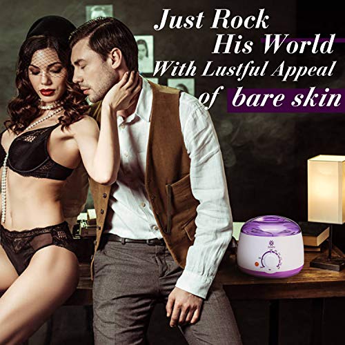 Doremi New Waxing Kit, Painless Hair Removal Home Kit,Multiple Formulas Target Different Type of Bikini, Facial, Armpit,Eyebrows, with Hot Wax Warmer, 4 Hard Wax Beans and 20 Wax Applicator Sticks