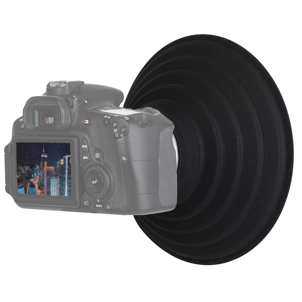 Lens Hood for Diameter 50-70mm Lens, Silicone Anti-Reflective Foldable Reversible Lens Shade for Nikon Canon Sony Camera Lens, Blocks Unnecessary Reflection and Glare