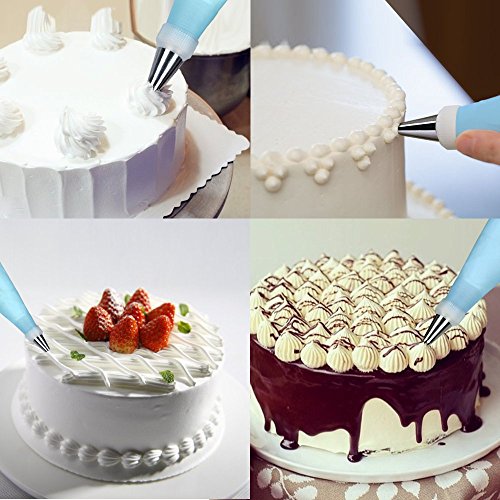 27-Piece Cake Decorating Tips Kits, OliveTech Professional Stainless Steel Icing Tip Set Tools with 2 Reusable Silicone Pastry Bag and 2 Reusable Coupler for Cakes Cupcakes Cookies Pastry - Thumbnail 6