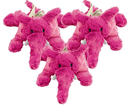 KONG 3 Pack of Cozie Elmer The Elephant Plush Dog Toys - Medium