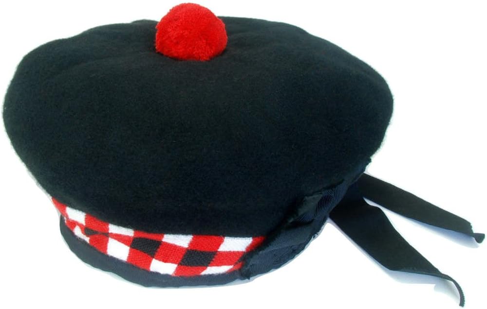 Kilt Society Mens Scottish Highlander Balmoral Hat Triple Diced