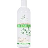 Wild Naturals Sulfate Free Conditioner : With Manuka Honey + Aloe Vera, For Hair Loss, Thinning Hair, and Itchy Dry Scalp. Anti Dandruff, Moisturizing, 98% Natural, 80% Organic Healing Plant-Based