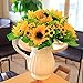 Acamifashion 1 Bouquet Artificial Silk Sunflower 7-Stems Flowers for Home Decoration Wedding Decor, Bride Holding Flowers Floral Decors