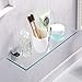 KES 14-Inch Bathroom Tempered Glass Shelf 8MM-Thick Wall Mount Rectangular, Polished Chrome Bracket, BGS3202S35