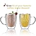 Kitchables Double Walled Glass Coffee Mugs Set of 2, 12oz - Insulated Glass Coffee Mugs for Cappuccino, Latte, Tea, Espresso - Latte Cup - Tazas Para Cafe
